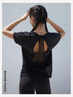 Camiseta holgada Moving Peach para mujer, ropa deportiva sin espalda, Top para correr, Fitness, manga corta, ATI - details 10