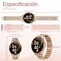 Reloj inteligente de moda con incrustaciones de diamantes para mujer, pulsera con llamadas bluetooth - details 6
