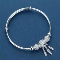 Brazalete de plata de ley 925 de tamaño ajustable, atrapasueños, borla, pluma, cuentas redondas, pulsera, joyería para mujer, boda - details 7