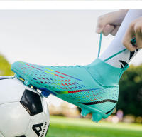 Zapatos de fútbol transpirables de tobillo alto para hombre, botas de fútbol de entrenamiento profesional al aire libre, antideslizantes, ligeras - details 18
