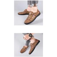 Sandalias de verano para hombre, zapatos suaves de cuero, antideslizantes, Punta cerrada, transpirables, secado rápido - details 6