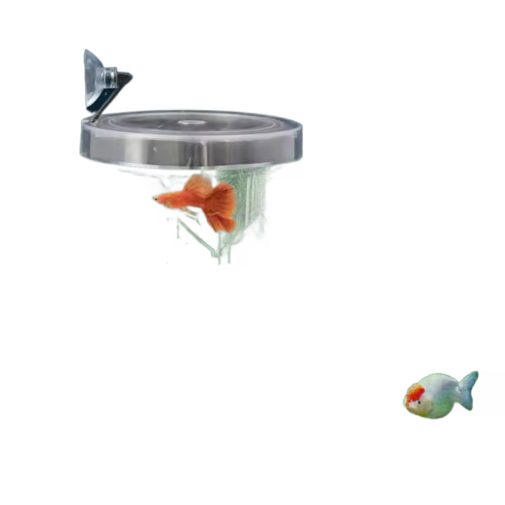 Caja flotante para incubar con ventosa, caja de aislamiento de acuario de plástico semitransparente, caja de cría desmontable para cachorros - 1