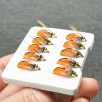 5/10 Uds moscas húmedas cebo pesca con mosca para lubina trucha Lucio salmón cabeza de latón Caddis Ninfa cebo de pesca hecho a mano señuelo de pesca de insectos artificiales - details 7