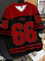Camiseta de fútbol deportiva con cuello en V para hombre, camiseta de fútbol n. ° 66, ropa informal transpirable de manga corta de gran tamaño, ropa de calle - details 2