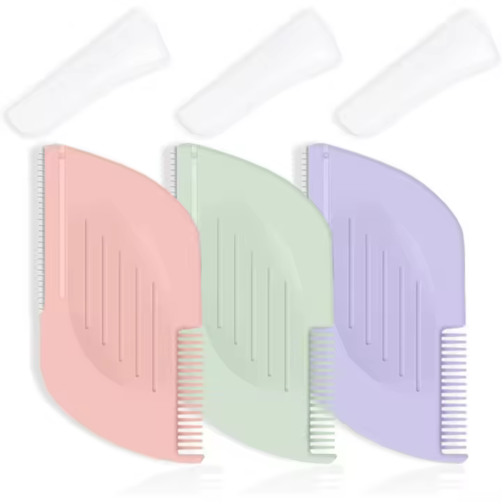 Maquinillas de Afeitar de Cejas, Rasuradoras de Cejas, removedor Facial de Seguridad, afeitadora de Vello, 3 Piezas - 1