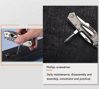 Cuchillo de Camping Portátil Plegable Multifuncional Helvético para Exteriores Herramienta de Combinação Para Frutas Cuchillo de Ejército - details 3