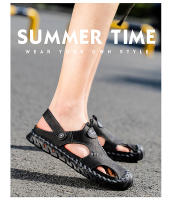 Sandalias de verano para hombre, sandalias romanas clásicas de cuero, zapatillas cómodas para exteriores, chanclas de goma para playa, sandalias de Trekking acuático para hombre - details 16