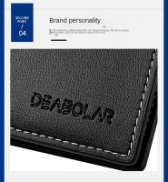 Billetera de cuero casual para hombres, billetera corta para adelgazar, plegable, clip de tarjeta juvenil - details 4