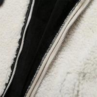 2024 otoño nueva ropa de mujer estilo europeo y americano Casual piel de una pieza lana de cordero contraste Color chaqueta cálida de felpa - details 11