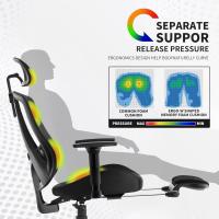 Silla Ergonómica Escritorio Silla Oficina con 2-Eje Soporte Lumbar Regulable, Sillas Escritorio a Malla Carbón Sillas Ejecutiva Ordenador Respaldo Alto Cadeira Asiento Cascada Carga 150kg - details 12