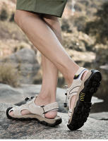 Sandalias de Cuero de Vaca de Primera Calidad Tamaño Grande Ideal para Montañismo, Viajes al Aire Libre, Ocio de Verano para Hombres Estilo de Bolsa de Cabeza - details 23