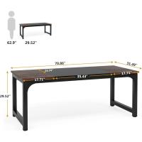 Escritorios de Estilo Moderno para Dormitorio, Montaje Sencillo (180 x 80 x75 cm, Marrón Rústico/Negro) - details 1