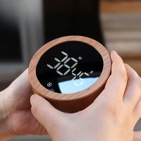 Temporizador Rotativo Grano De Madera Temporizador De Cocina LED Gestión Del Tiempo Temporizador Electrónico Temporizador Redondo Cuenta Atrás - details 1