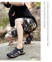 Sandalias de piel auténtica para hombre, zapatos informales para la playa, calzado deportivo antideslizante para exteriores, zapatos romanos de talla grande 38-48 - details 21