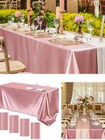 Mantel grande de satén para boda, cubierta de seda suave brillante, banquete de Navidad, aniversario, mesa de fiesta de comedor r - details 1