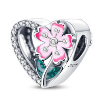 Perla de Cerezo Rosa Mágica en Plata 925 Original para DIY Pulsera de 3mm Joyería de Ladies Regalo de Cumpleaños con Piedra Principal Natural - details 0