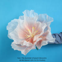 Flores artificiales de melocotón de 30/40/50cm, accesorios de tiro de gasa gigante, flores falsas, pétalos esponjosos 3D, paisajismo de boda - details 0