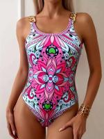 Traje de baño retro sexy y de moda 2025 con estampado push up y traje de baño de una pieza, corte de bikini de aguas termales para mujer - details 14