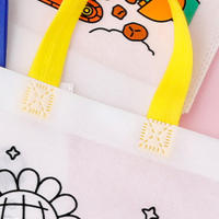 Juego de bolsas de tela para niños, 20 unidades, no tejidas, para pintar y 20 lápices de colores para cumpleaños infantil - details 6