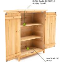 Armario Multiusos para Jardín 40x75x90 cm en Madera con 2 Capas de Pintura Impermeable |   Patas y Suelo - details 2