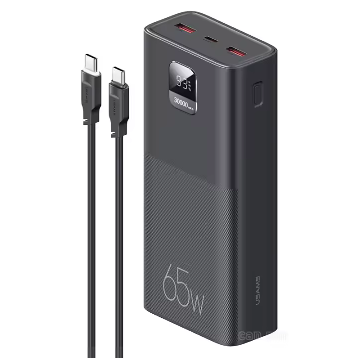 PowerBank (batería externa) 30000mAh PD65W PD3.0 + QC3.0 carga rápida tipo C * 1 + USB * 3 + 1,2 m Cable de carga rápida - 1