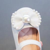 Zapatos planos de cuero para niñas, calzado informal con lazo, princesa dulce, perlas de diamantes de imitación suaves, Primavera, 2024 - details 8