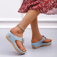 Sandalias de cuña romanas para mujer, zapatos de playa con plataforma informales, chanclas cómodas, verano, 2023 - details 4