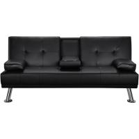 Sofá Cama Plegable de Poliéster 2 Plazas Soporte de Botella 167 X94 cm Max Capacidad 350 KG Gris - details 36