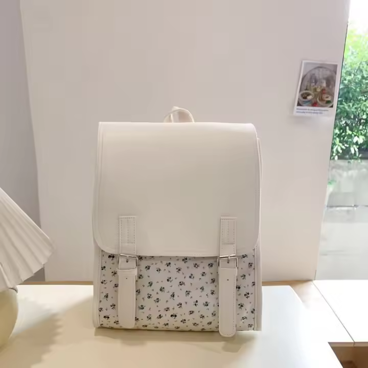 Mochila, floral, tulipán, excursión, moda, de mano, mochila, bolso de estudiante, universidad, fresco y dulce - 1
