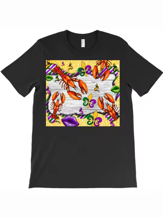 Camiseta Mardi Gras CrawfishRegalo para papá Manga corta con cuello redondo suave y cómoda - 230 g - 1