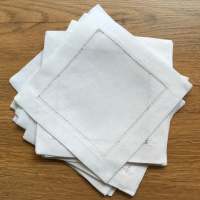 12 Piezas Servilleta de Cóctel de Lino Servilleta de Cóctel Servilletas de Bebidas para Cena Fiesta Tela de Algodón de Lino 8 "x 8" (20x20 cm) - details 3