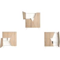 Roble y Blanco 80 x 94 x 34 cm - Mueble recibidor, aparadores para salón, aparador entrada recibidor - details 4