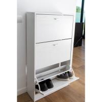 Mínimalista Diseño de Puerta Oscilobatiente 6 Baldas para 28 Zapatos Estructura Blanco/Taupe - details 22
