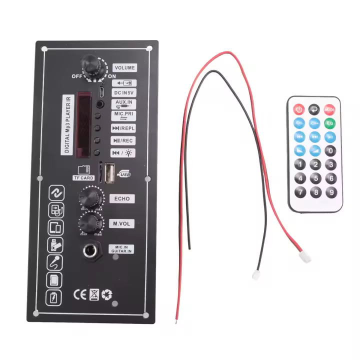 Placa amplificadora de coche, amplificadores de Audio Bluetooth con Control de agudos y graves, carga de batería de litio de 3,7 V - 1