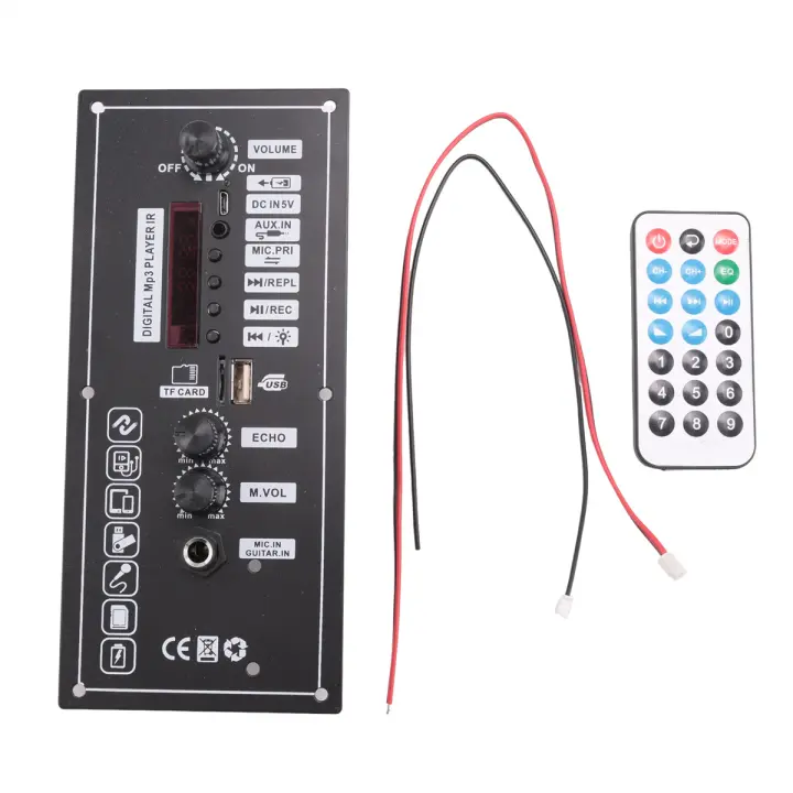 Placa amplificadora de coche, amplificadores de Audio Bluetooth con Control de agudos y graves, carga de batería de litio de 3,7 V - 1