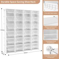 Mueble Plástico, 8 Niveles, 32 Pares de Zapateros, Organizador Portátil, Zapatero Que Ahorra Espacio, para Armario, Entrada, Dormitorio, Pasillo (Blanco, 2 x 8) - details 18