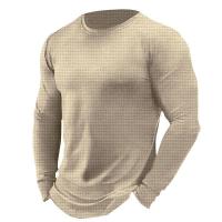 Camiseta deportiva informal de manga larga con cuello redondo para hombre, adecuada para fiestas - details 0