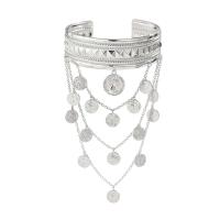 Pulsera de Metal Dorado con Moneda de Hoja Tassel de Brazo Alto para Hombres y Mujeres - details 23