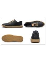 Zapatillas Informales de Primavera y Otoño para Hombre Cordones, Punta Redonda, De Caña Baja, Transpirables, Versátiles, Hechas a Mano, Blancas - details 0