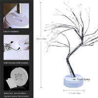 Remote Sparkly Fairy Spirit Tree Lamp 108 LED DIY Artificial Bedroom Nightlight 8 Modes USB Battery Bonsai Tree Night Light - details 8