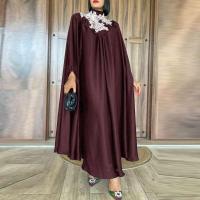 Vestido de talla grande 5XL VONDA para mujer 2024, vestido informal de cuello alto, Maxi bata A-e elegante Vintage de Color sólido, Vestidos de manga larga - details 3