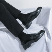 Zapatos Formales para Hombres Estilo Inglés Elegante Tacón Bajo PU Doble Hebilla Talla Grande 38-46 - details 22