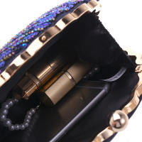 Bolso de mano con forma de concha para mujer, monederos de lentejuelas, bolsos de diseñador de lujo, bolso de noche bordado Retro, bolso de fiesta femenino - details 7