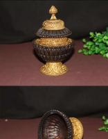 Suministros Decoración Reparación de granos Caja de arroz especial Alta gama Cobre chapado en oro Altura de tallado 15 cm - details 2