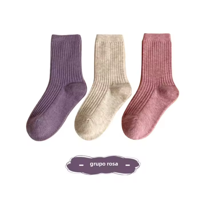 Nuevos calcetines japoneses de color sólido para niños, calcetines de lana para bebés para hombres y mujeres - 1