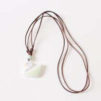 Collar de cisne de joyería de cerámica tejido ajustable dulce diseño pequeño fresco adulto estudiante mujer colgante - details 3
