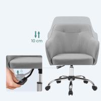 Silla de estudio, giratoria, altura ajustable, carga de 110 kg, marco de acero, tela de algodón-lino transpirable, para estudio, dormitorio, marrón OBG019K01 - details 32
