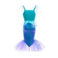 AmyStylish Niñas Princesa Sirena Ariel Cosplay Halloween Fiesta de Cumpleaños Verano Playa Vacaciones Vestido - details 63