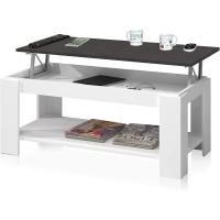 Mesa Centro con Revistero Elegante Acabado en Blanco Artik Medidas: 102 cm (Largo) x 43/54 cm (Alto) x 50 cm (Fondo) - details 26