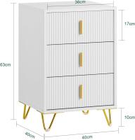 Mesita de Noche Mesa Auxiliar Mobiliario de Salón Moderno con 2 cajones L40xP40xH47 cm ES - details 29